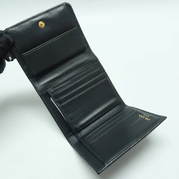 PRADA Black Leather Wallet 267-040925 - Picture 8 of 12